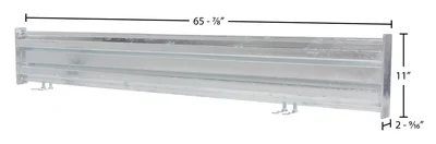 Vestil Galvanized Steel 2 Ribbed Bolt On Style Guard Rail 66 In. Length Gray - dimensional drawing
