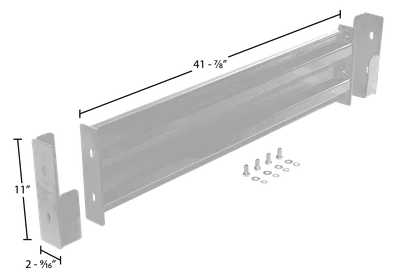 Vestil Steel 2 Ribbed Drop In Style Guard Rail 42 In. Length Silver - dimensional drawing