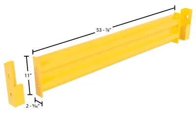 Vestil Steel 2 Ribbed Drop In Style Guard Rail 54 In. Length Yellow - dimensional drawing