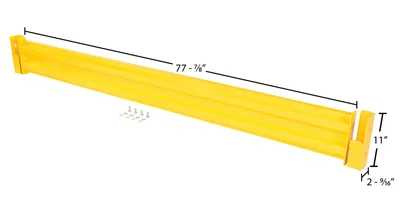 Vestil Steel 2 Ribbed Drop In Style Guard Rail 78 In. Length Yellow - dimensional drawing