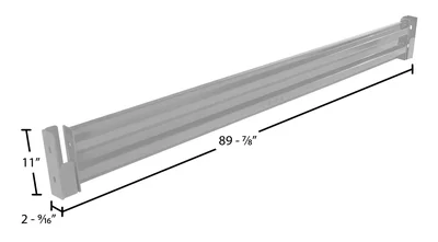 Vestil Steel 2 Ribbed Drop In Style Guard Rail 90 In. Length Silver - dimensional drawing