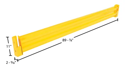 Vestil Steel 2 Ribbed Drop In Style Guard Rail 90 In. Length Yellow - dimensional drawing