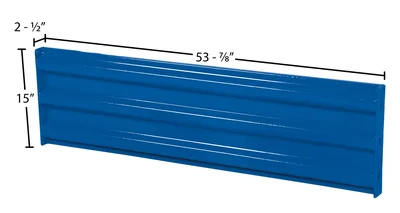 Vestil Steel 3 Ribbed Bolt On Style Guard Rail 53.875 In. Length Blue - dimensional drawing