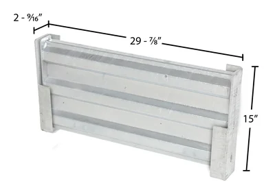 Vestil Galvanized Steel 3 Ribbed Drop In Style Guard Rail 29.875 In Length Gray - dimensional drawing
