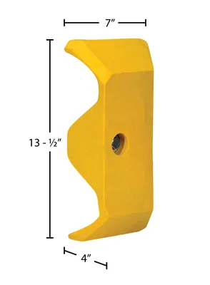 Vestil Plastic End Cap For Guard Rail System Yellow - dimensional drawing