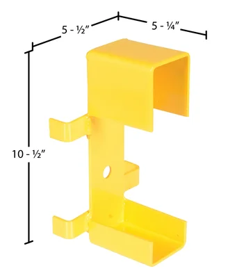 Vestil GR-STC8-DI-BKT-YL Steel Channel Drop In Guard Rail Mounting Bracket - dimensional drawing