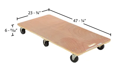 Vestil HDOS-2448-6SW Hardwood Solid Deck Dolly - dimensional drawing