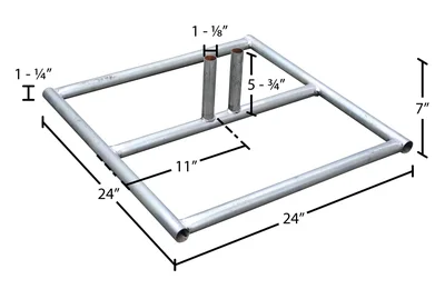 Vestil HRAIL-BASE Galvanized Steel Construction Safety Barrier Base - dimensional drawing