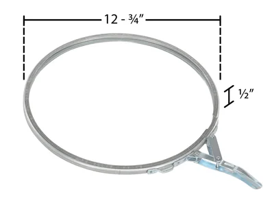 Vestil LID-STL-LL-UNR Steel UN Rated Lever Lock Closing Ring - dimensional drawing