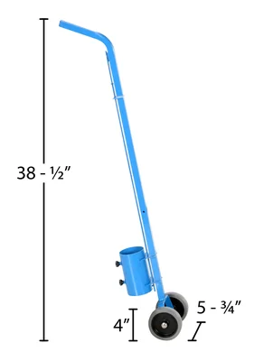 Vestil LINE-SA-W Steel Handheld Wand Line Mark Applicator with Wheels - dimensional drawing