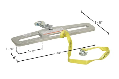 Vestil LM-HP4-S Steel Fork Truck Hook Plate Swivel - dimensional drawing