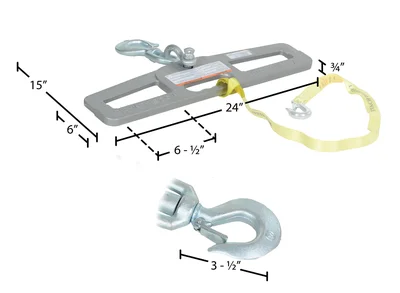 Vestil LM-HP6-S Steel Fork Truck Hook Plate Swivel - dimensional drawing