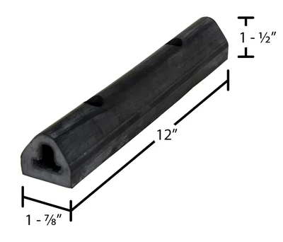 Vestil M-2-12 Extruded Rubber Fender Bumper - dimensional drawing