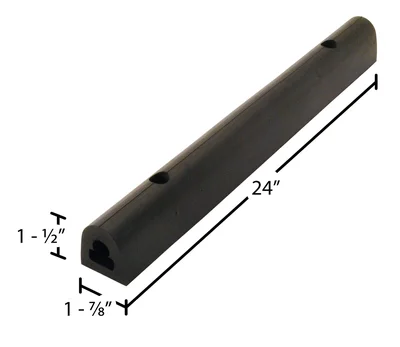 Vestil M-2-24 Extruded Rubber Fender Bumper - dimensional drawing