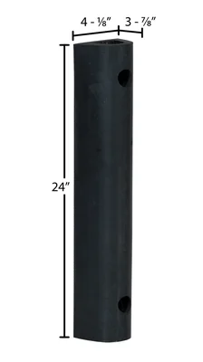 Vestil M-4-24 Extruded Rubber Fender Bumper - dimensional drawing
