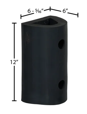 Vestil M-6-12 Extruded Rubber Fender Bumper - dimensional drawing