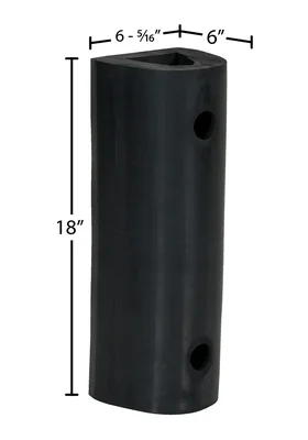 Vestil M-6-18 Extruded Rubber Fender Bumper - dimensional drawing