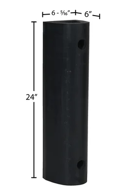 Vestil M-6-24 Extruded Rubber Fender Bumper - dimensional drawing