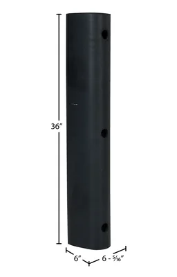 Vestil M-6-36 Extruded Rubber Fender Bumper - dimensional drawing