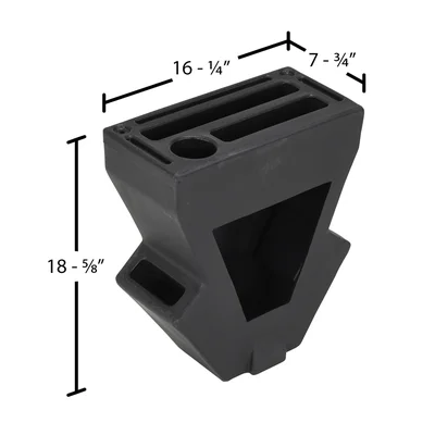 Vestil P-CADDY-BK-CWN Black Recycled Plastic Crown Pallet Jack Caddy - dimensional drawing