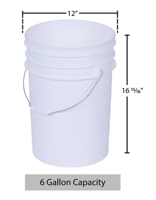 Vestil PAIL-6-PWS High Density Polyethylene Open Head Pail with Steel Handle 6 Gallon - dimensional drawing