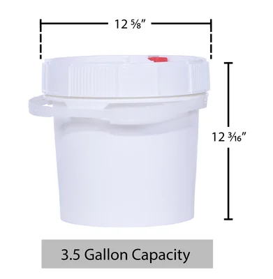 Vestil PAIL-SCR-35-W High Density Polyethylene Screw Top Pail and Lid 3-1/2 Gallon - dimensional drawing