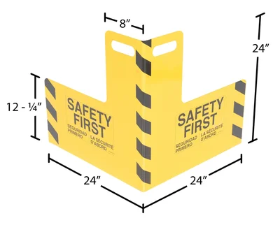 Vestil PCG-24-HDL Steel Corner Guard with Handle - dimensional drawing