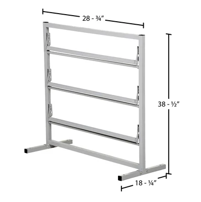Vestil Steel Paper Dispenser Stand 3 Tiered 24 In. Roll Width 219 Lb. Capacity Gray - dimensional drawing