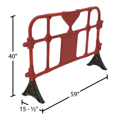 Vestil PHR-R Plastic Interlocking Barrier - dimensional drawing