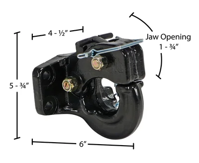 Vestil PINTLE Pintle Hook For Fork Truck Base - dimensional drawing
