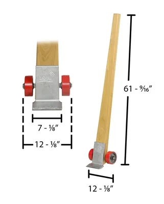 Vestil Wood Pry Lever Bar 5 Ft. Height 4,250 Lb. Capacity Brown - dimensional drawing