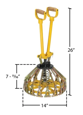 Vestil PLC-5 Steel Pail Lid Closing Tool for 5 Gallon Pail - dimensional drawing
