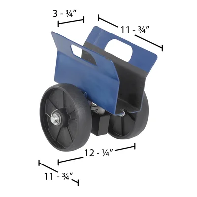 Vestil PLDL-HD-4-8GFN Steel Heavy Duty Adjustable Panel Dolly With Glass Filled Nylon Casters - dimensional drawing
