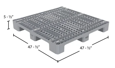 Vestil PLPS-4848 Plastic Pallets and Skids - dimensional drawing