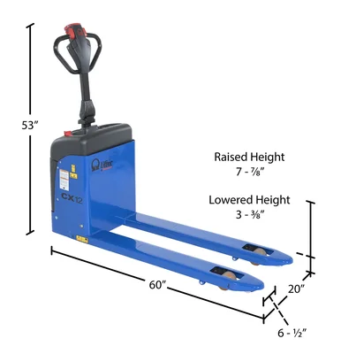 Vestil PMC-EPT-2045 Steel Pramac Electric Pallet Truck - dimensional drawing