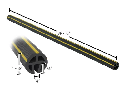 Vestil PVCG-A Rubber PVC Edge Guard - dimensional drawing
