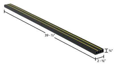 Vestil Rubber PVC Edge Guard 2-3/8 In. x 3/4 In. Slot Black / Yellow - dimensional drawing