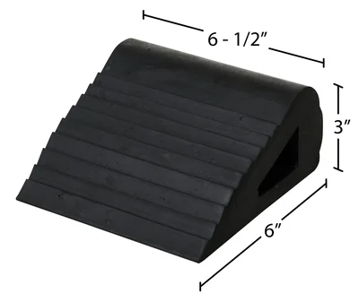Vestil RBW-3 Industrial Rubber Triangular Wedge - dimensional drawing