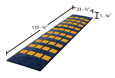 Vestil RSH-108-24-A Rubber Speed Hump Asphalt Hardware - dimensional drawing