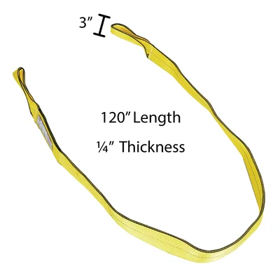 Vestil SLD-3-F-10-YL Polyester Lifting Web Sling - dimensional drawing