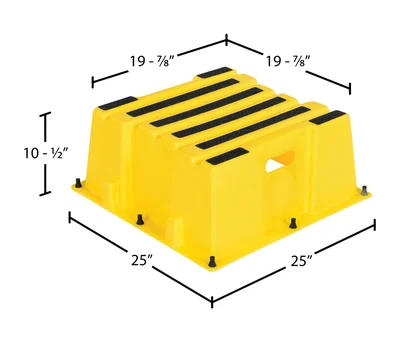 Vestil SPN-1-YL Polyethylene Nestable 1 Step 500 Lb. Capacity - dimensional drawing