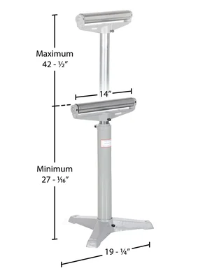 Vestil STAND-H-HP Steel Horizontal Roller Stand - dimensional drawing