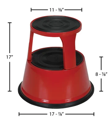 Vestil STEP-17-R Steel Rolling Step Stool - dimensional drawing