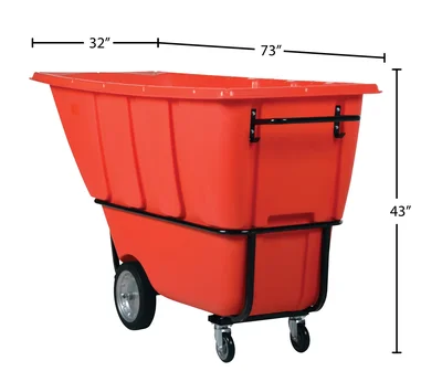 Vestil TDT-100-HD-RED Plastic Heavy Duty Tilt Truck - dimensional drawing