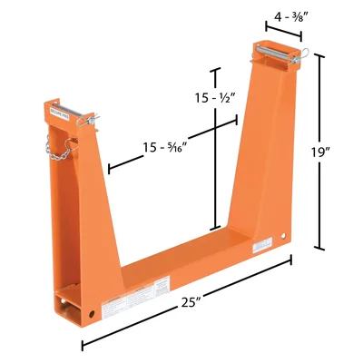Vestil U-RACK-10 Portable Steel Storage U-Rack - dimensional drawing