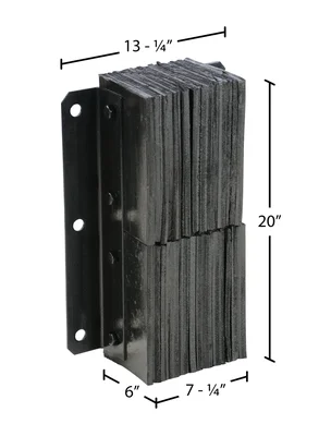 Vestil V-1120-6 Rubber Laminated Dock Bumper - dimensional drawing