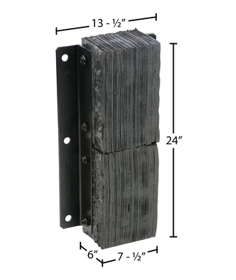 Vestil V-1124-6 Rubber Laminated Dock Bumper - dimensional drawing