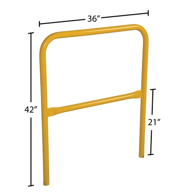 Vestil VDKR-3 Steel Safety Railing 3 Ft. Length - dimensional drawing