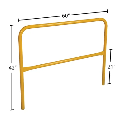 Vestil VDKR-5 Steel Safety Railing - dimensional drawing