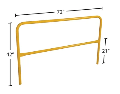 Vestil VDKR-6 Steel Safety Railing 6 Ft. Length - dimensional drawing